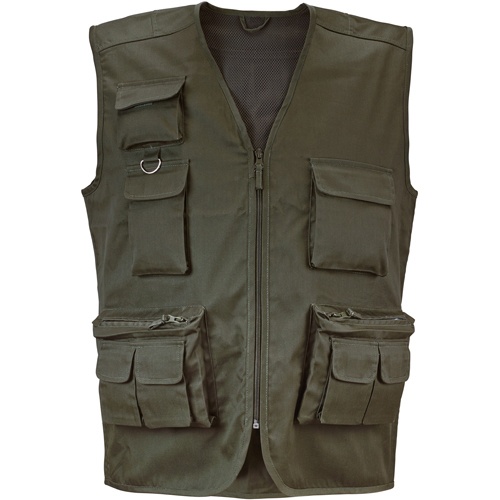 Logo trade promotional gifts image of: Fishing vest, army green, L