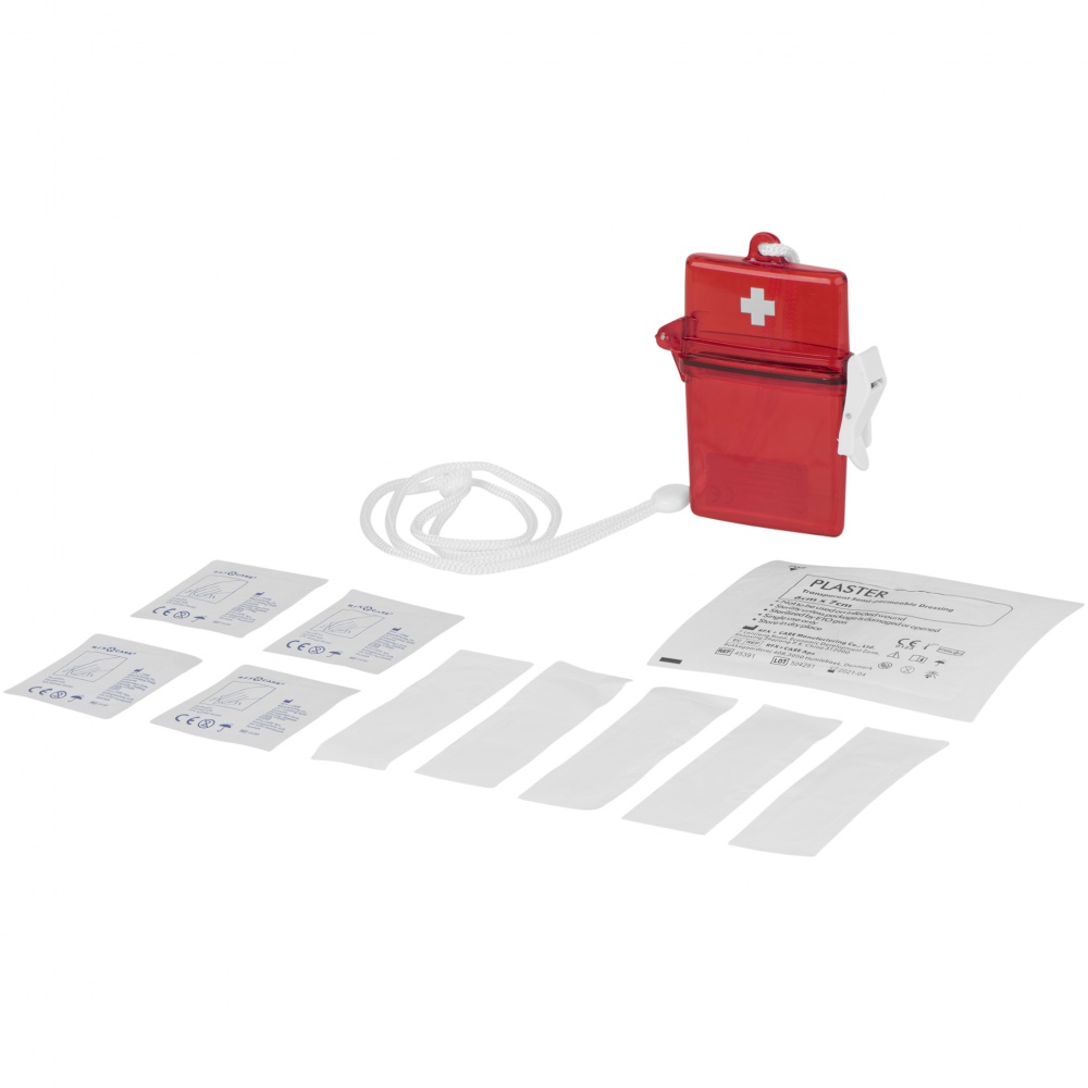 Logo trade promotional merchandise picture of: Haste 10-piece first aid kit, red