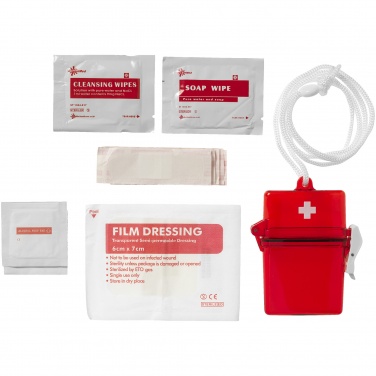Logo trade promotional giveaways image of: Haste 10-piece first aid kit, red