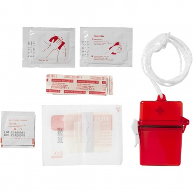Logo trade promotional merchandise image of: Haste 10-piece first aid kit, red