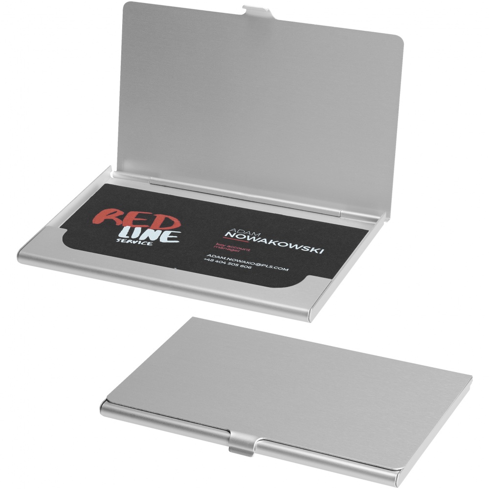 Logo trade promotional gift photo of: Shanghai business card holder, silver
