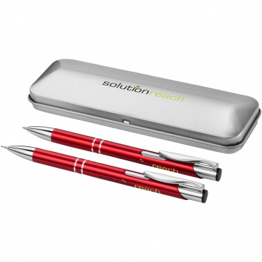 Logo trade promotional giveaways image of: Dublin pen set, red