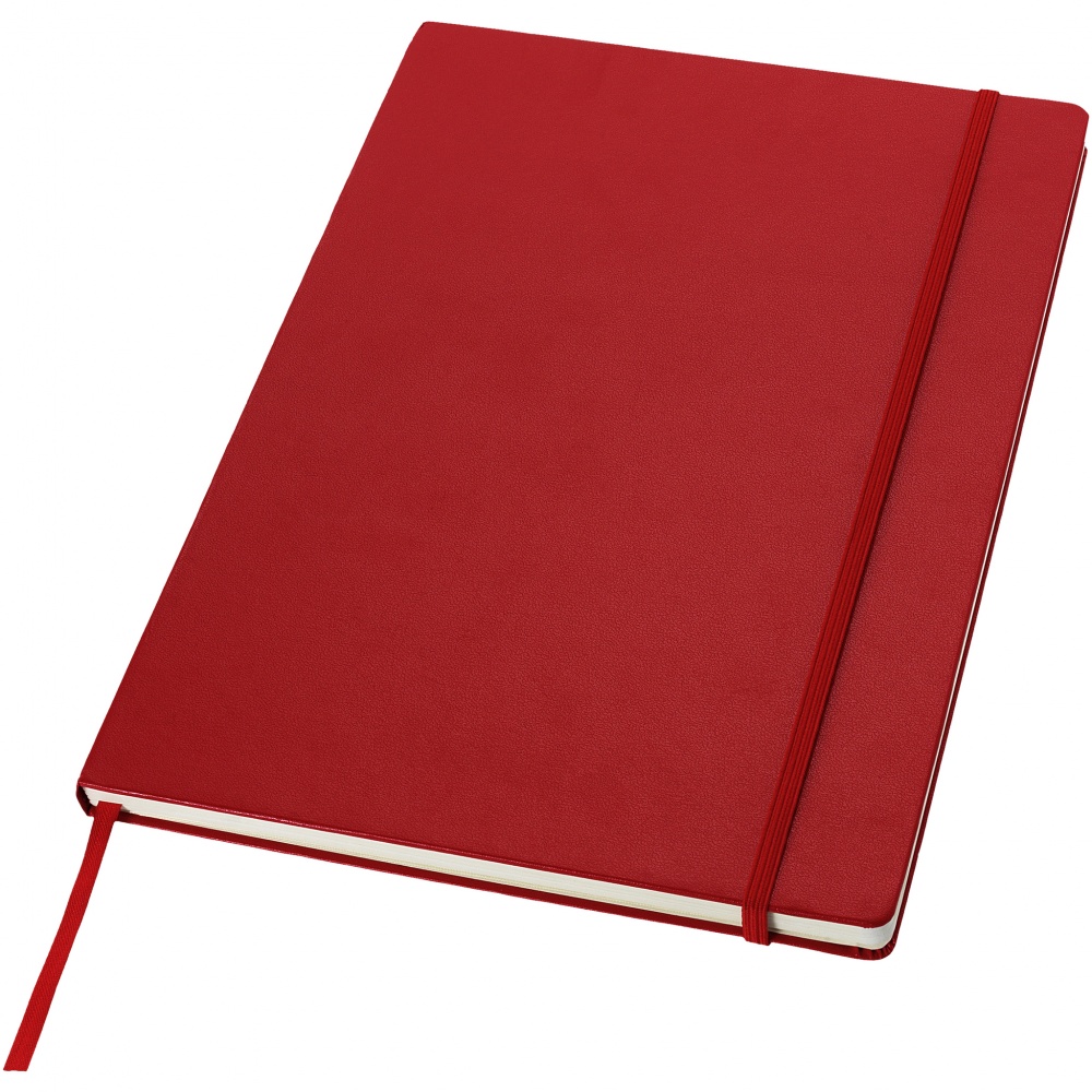 Logo trade advertising products image of: Executive A4 hard cover notebook, red