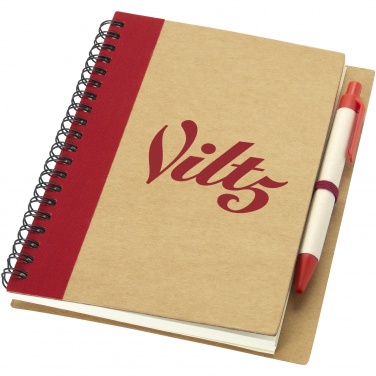 Logo trade promotional item photo of: Priestly notebook with pen, red