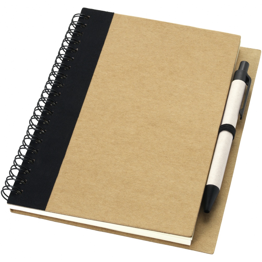 Logo trade promotional giveaways image of: Priestly notebook with pen, black