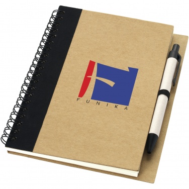 Logo trade promotional item photo of: Priestly notebook with pen, black
