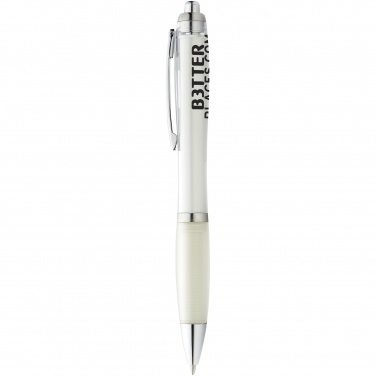 Logo trade promotional gifts image of: Nash ballpoint pen, white