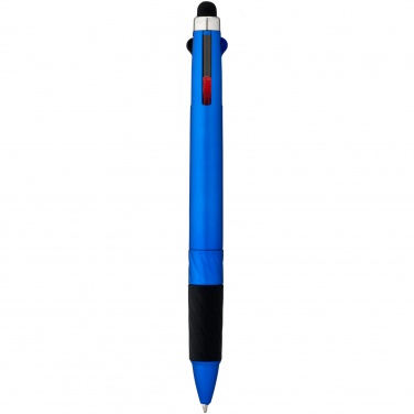 Logo trade promotional products image of: Burnie multi-ink stylus ballpoint pen, blue