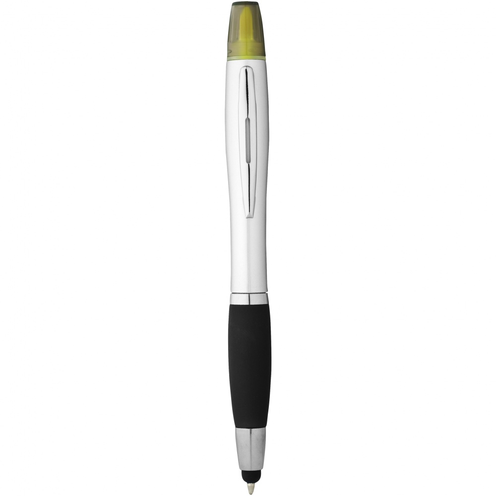 Logo trade promotional item photo of: Nash stylus ballpoint pen and highlighter, black