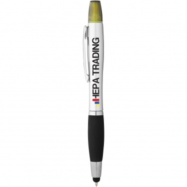 Logo trade corporate gift photo of: Nash stylus ballpoint pen and highlighter, black