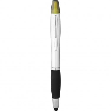 Logo trade corporate gifts image of: Nash stylus ballpoint pen and highlighter, black