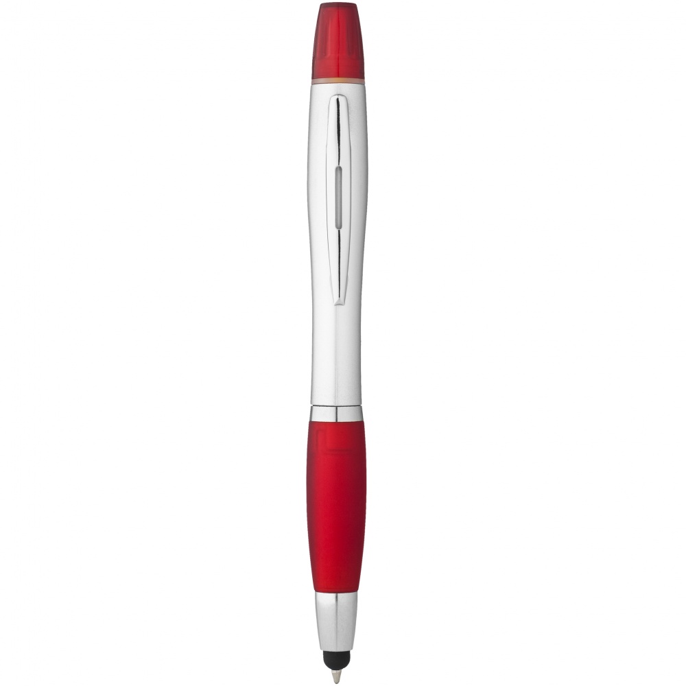 Logo trade promotional giveaways picture of: Nash stylus ballpoint pen and highlighter, red