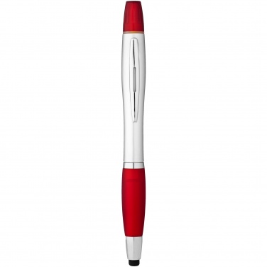 Logo trade business gifts image of: Nash stylus ballpoint pen and highlighter, red