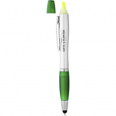 Logotrade corporate gifts photo of: Nash stylus ballpoint pen and highlighter, green