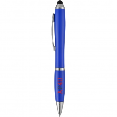 Logo trade promotional merchandise photo of: Nash stylus ballpoint pen, blue