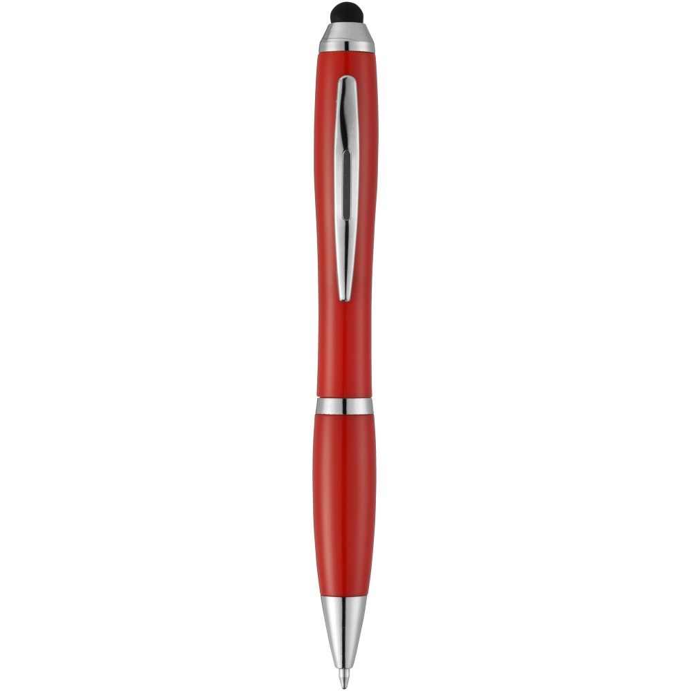 Logo trade promotional giveaway photo of: Nash stylus ballpoint pen, red