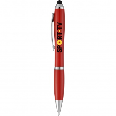 Logo trade business gifts image of: Nash stylus ballpoint pen, red