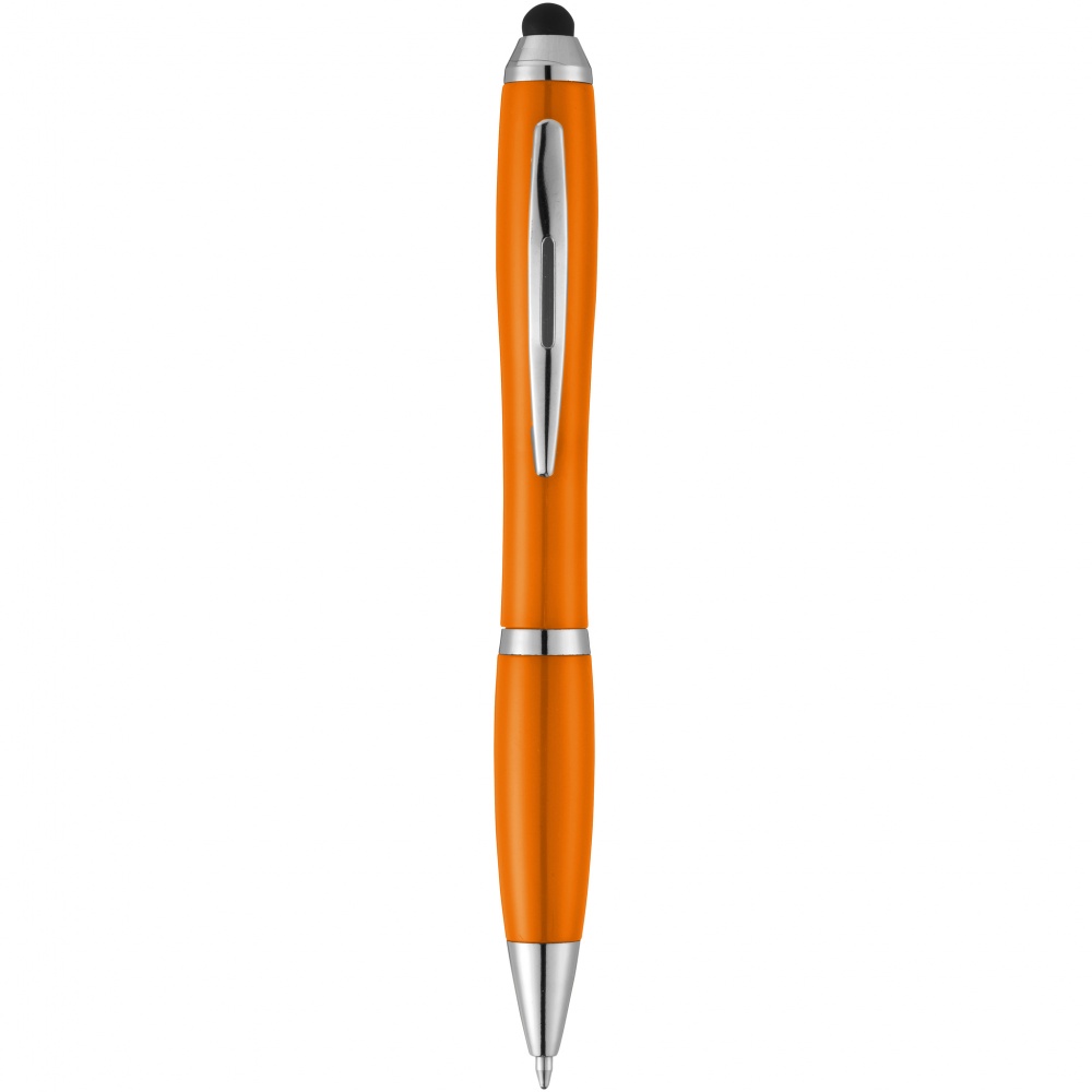 Logo trade promotional gifts image of: Nash stylus ballpoint pen, orange