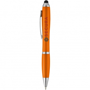Logo trade advertising products image of: Nash stylus ballpoint pen, orange