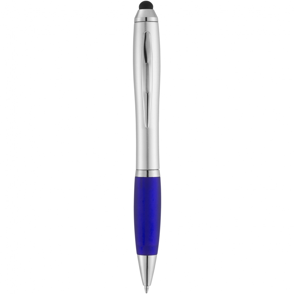 Logo trade promotional item photo of: Nash stylus ballpoint pen, blue