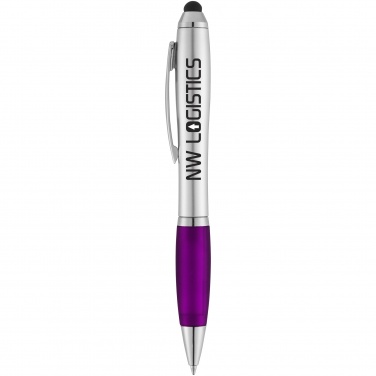 Logotrade promotional giveaway image of: Nash stylus ballpoint pen, purple