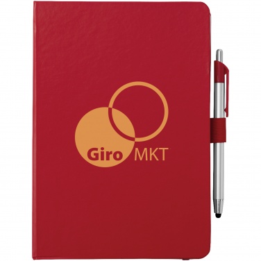 Logo trade promotional gifts image of: Crown A5 Notebook and stylus ballpoint Pen, red