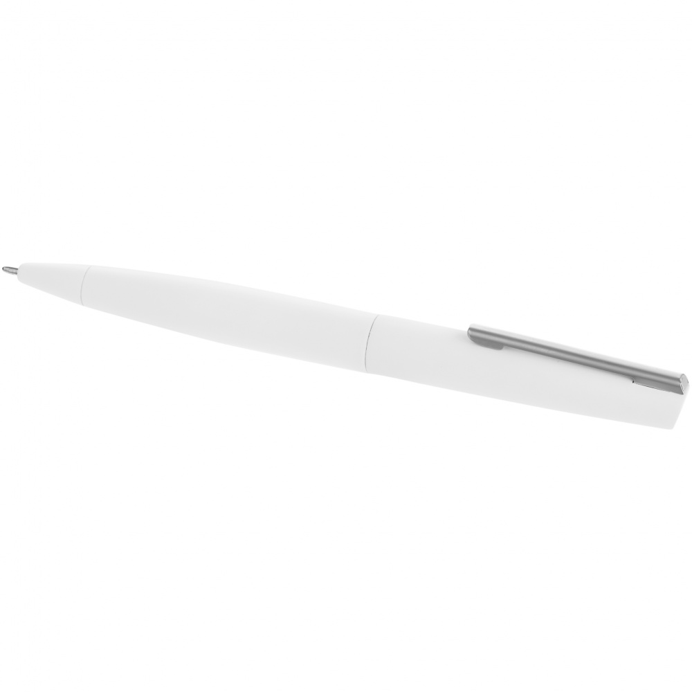 Logotrade promotional product image of: Milos Soft Touch Ballpoint Pen, white