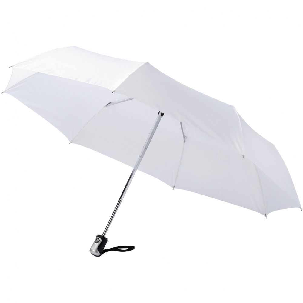 Logo trade promotional merchandise picture of: 21.5" Alex 3-Section auto open and close umbrella, white