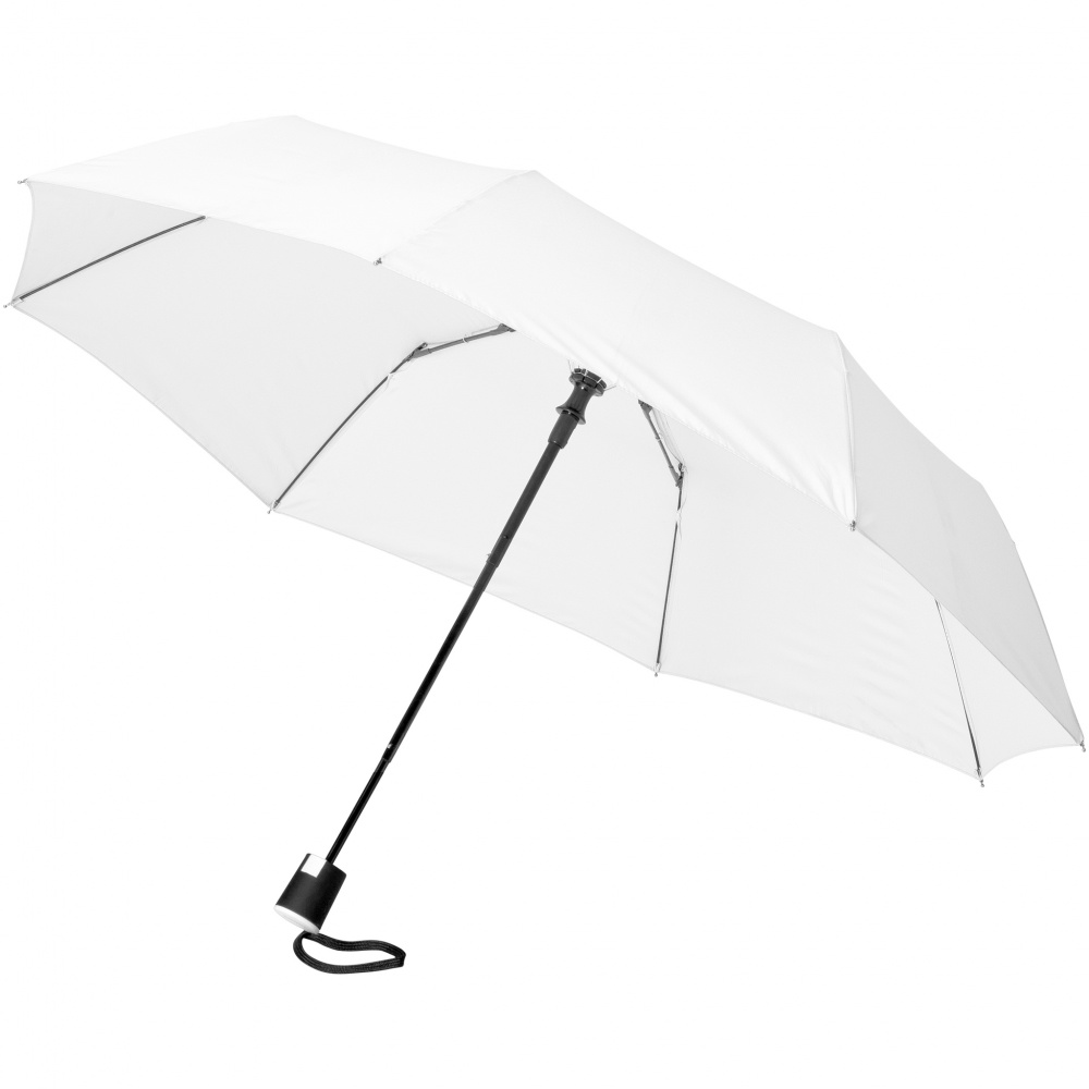 Logo trade promotional gift photo of: 21" 3-section auto open umbrella Wali , white