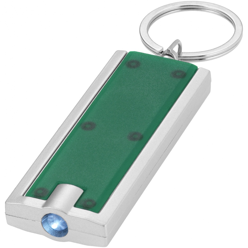 Logo trade promotional giveaways image of: Castor LED keychain light, green