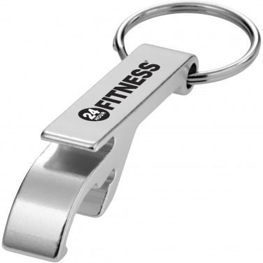 Logo trade promotional giveaways image of: Tao alu bottle and can opener key chain, silver