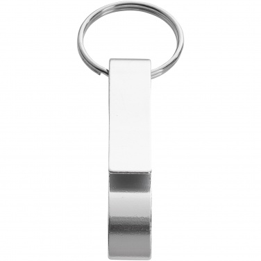 Logo trade corporate gifts picture of: Tao alu bottle and can opener key chain, silver
