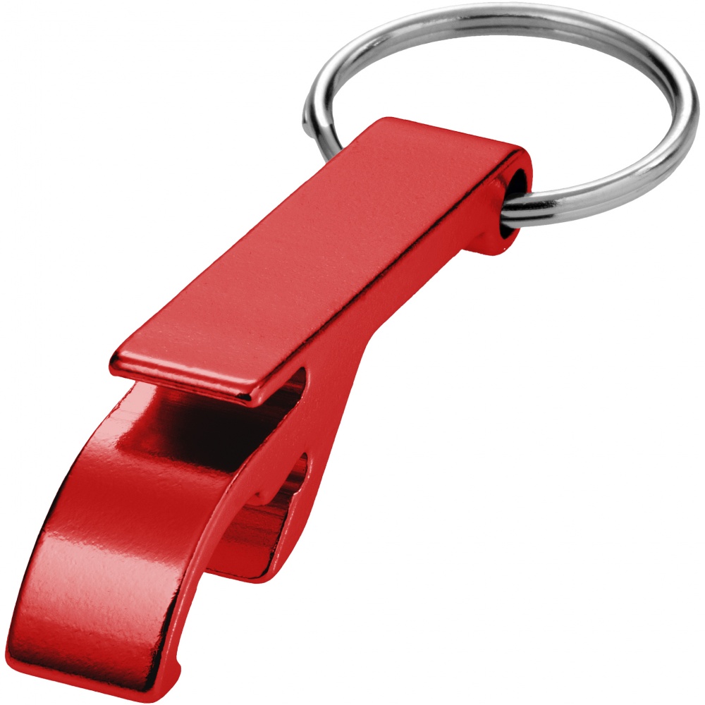 Logo trade promotional gift photo of: Tao alu bottle and can opener key chain, red