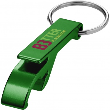 Logotrade advertising product image of: Tao alu bottle and can opener key chain, green