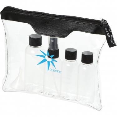 Logo trade corporate gifts picture of: Munich airline approved travel bottle set, black