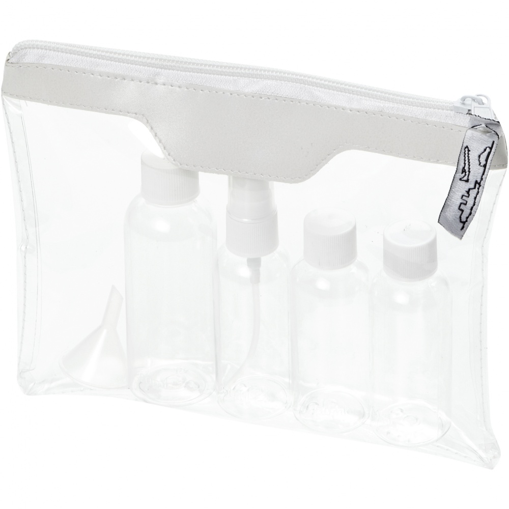 Logo trade promotional merchandise image of: Munich airline approved travel bottle set, white
