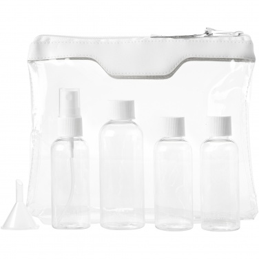 Logo trade promotional products image of: Munich airline approved travel bottle set, white