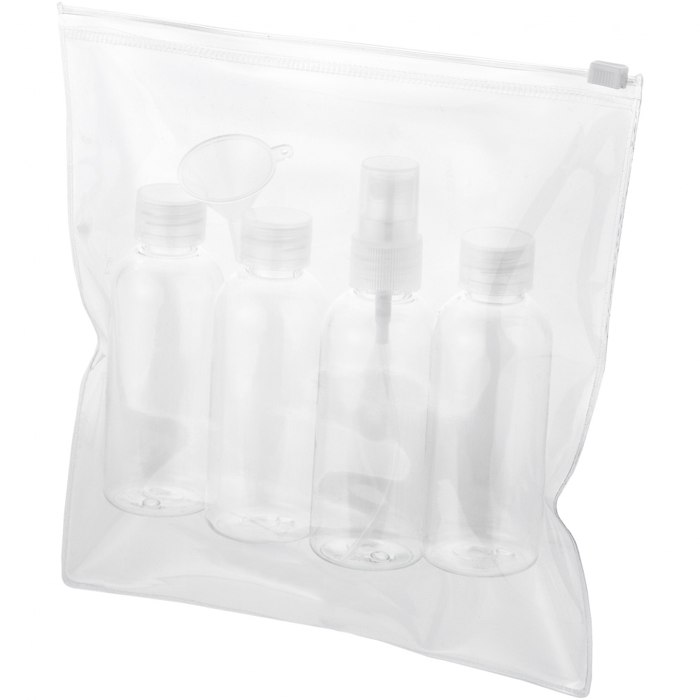 Logo trade promotional giveaway photo of: Tokyo airline approved travel bottle set, white