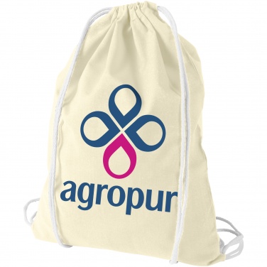 Logo trade promotional merchandise photo of: Oregon cotton premium rucksack, natural white