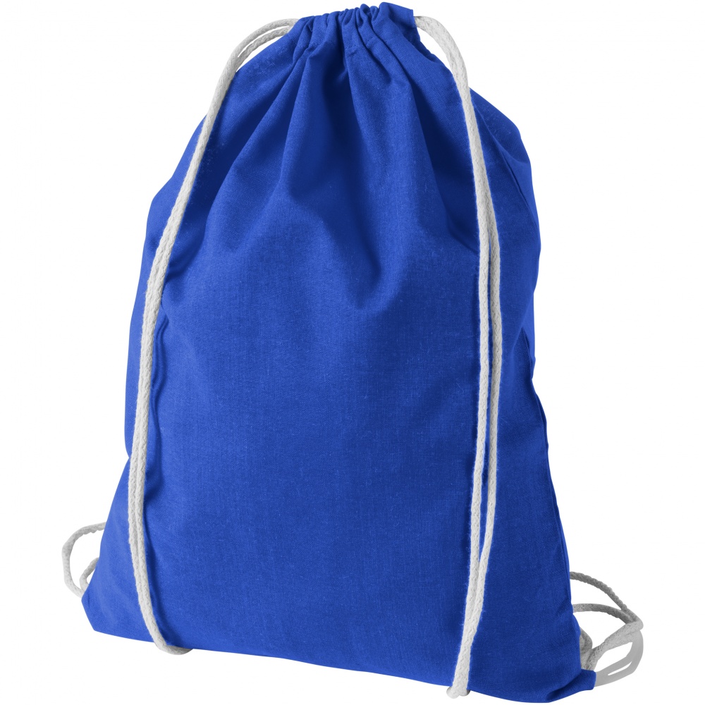 Logo trade business gift photo of: Oregon cotton premium rucksack, blue