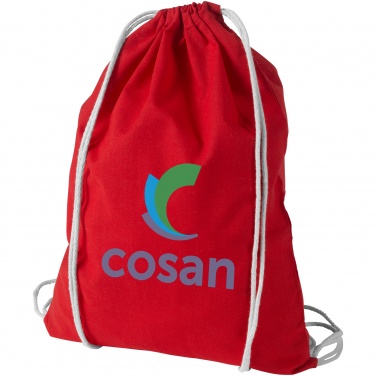 Logo trade promotional products image of: Oregon cotton premium rucksack, red