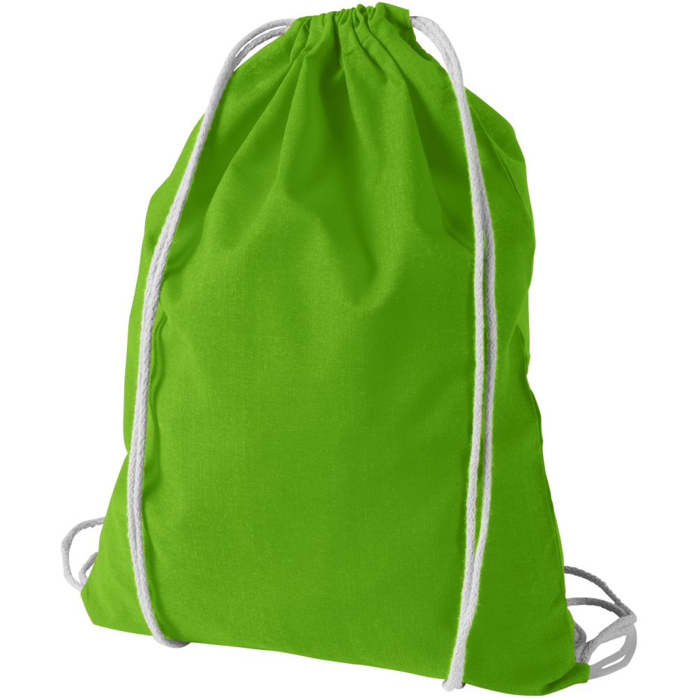 Logo trade promotional products image of: Oregon cotton premium rucksack, light green
