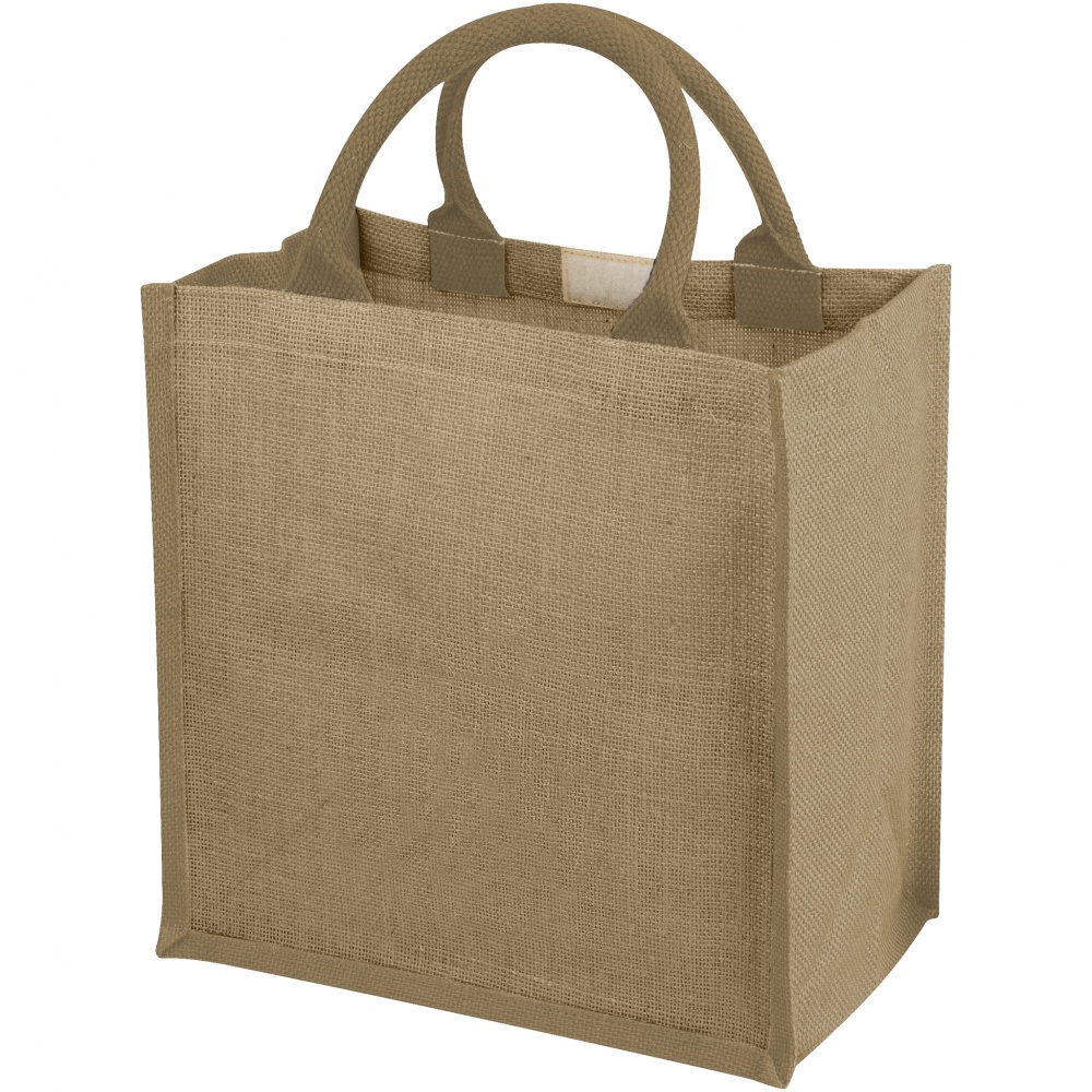 Logo trade promotional items image of: Chennai jute gift tote, beige