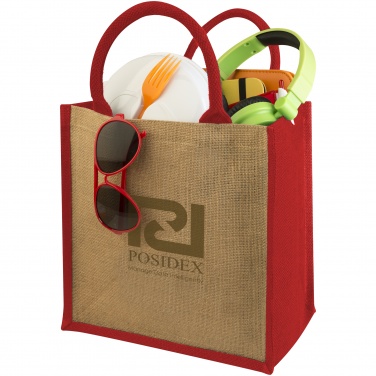 Logo trade advertising products picture of: Chennai jute gift tote, red