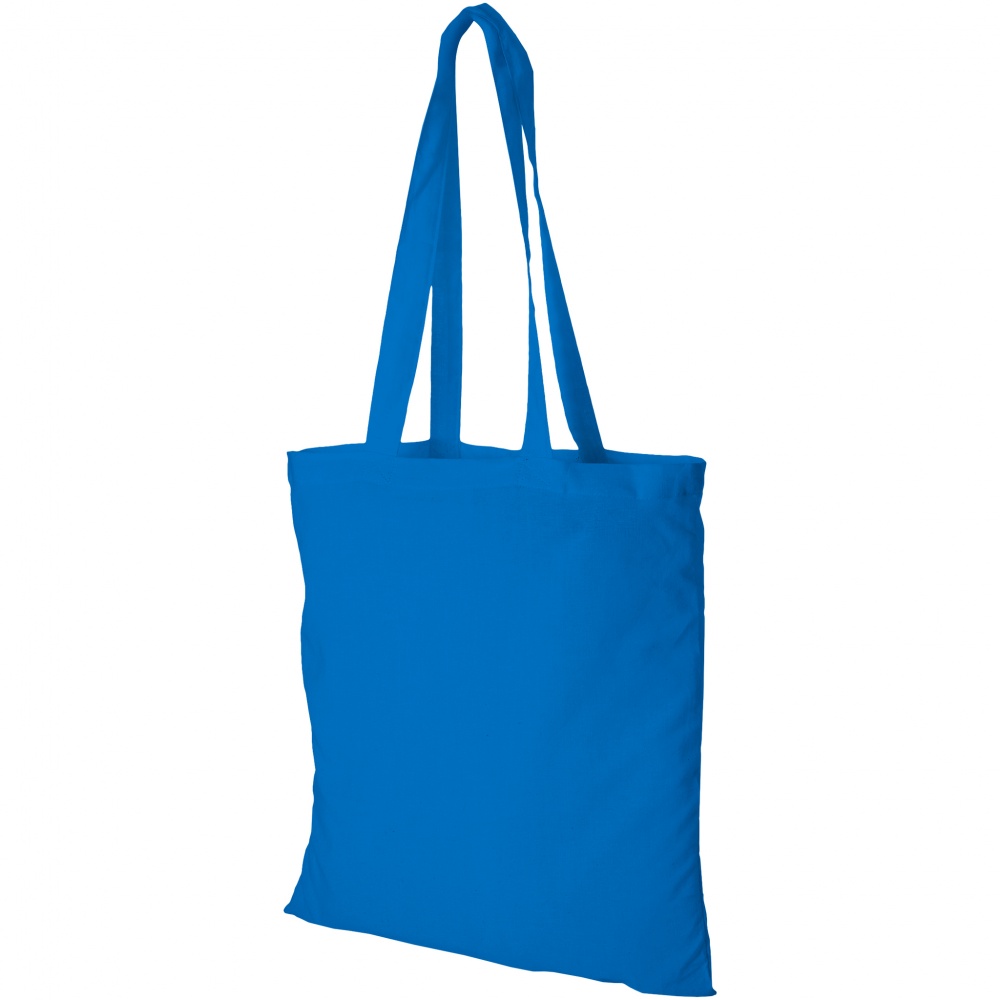 Logo trade business gift photo of: Madras Cotton Tote, light blue