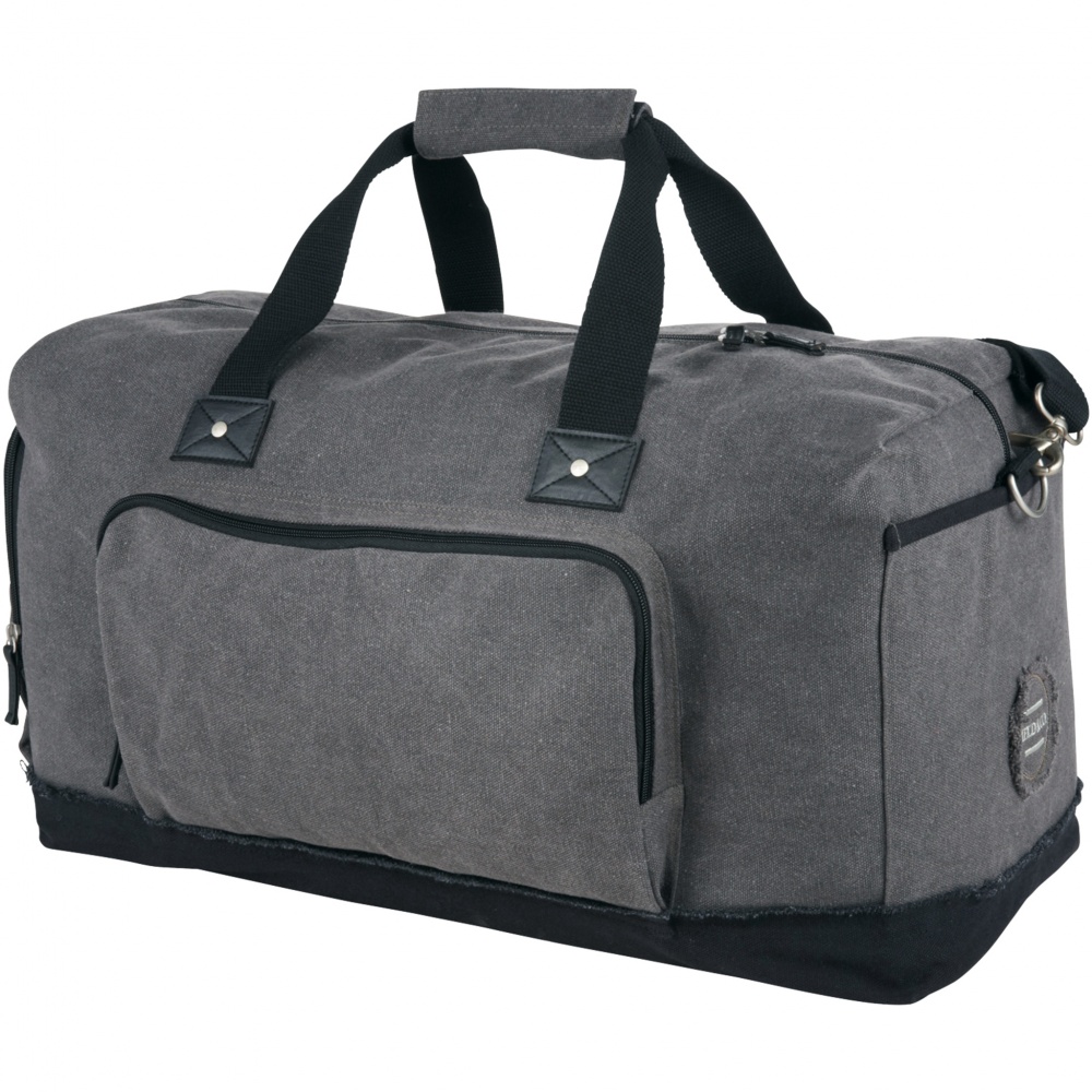 Logo trade promotional gifts picture of: Hudson weekend travel duffel bag, heather grey