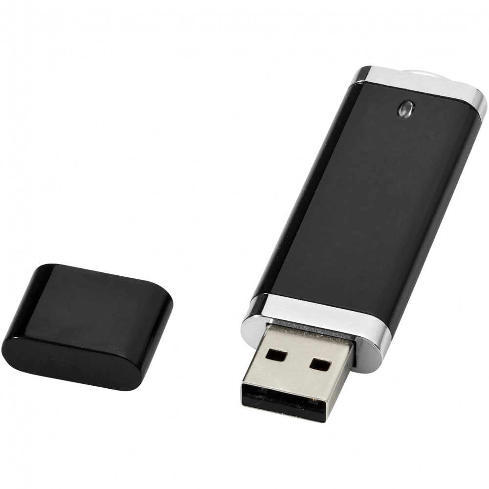 Logo trade promotional items image of: Flat USB, 4GB, black