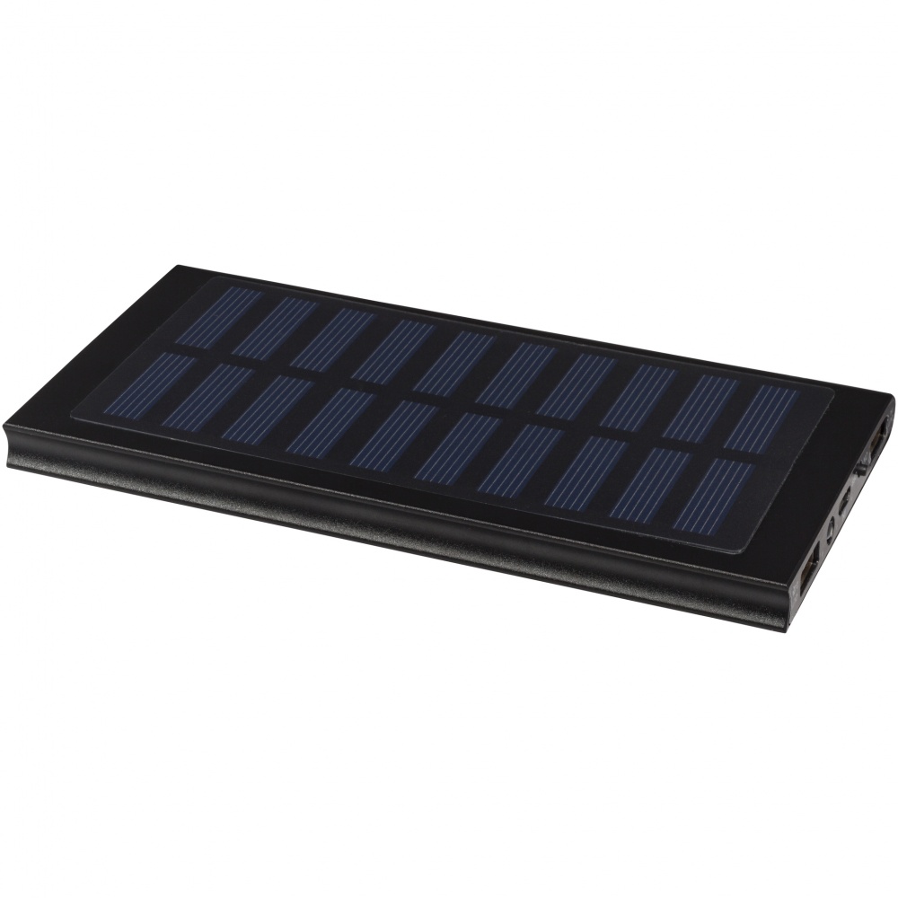 Logo trade advertising products picture of: Stellar 8000 mAh Solar Power Bank, black