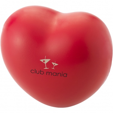 Logo trade promotional items image of: Heart shaped stress reliever, red