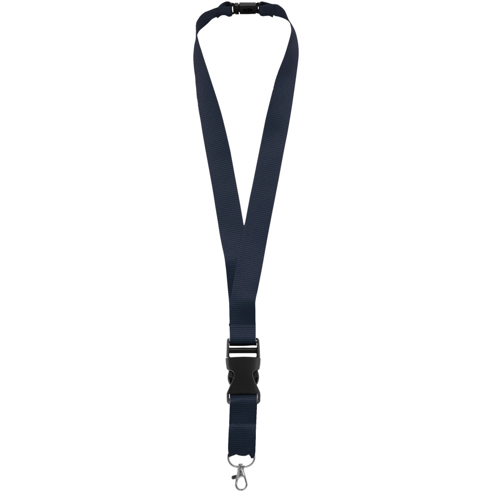 Logotrade promotional merchandise picture of: Yogi lanyard with detachable buckle, navy blue